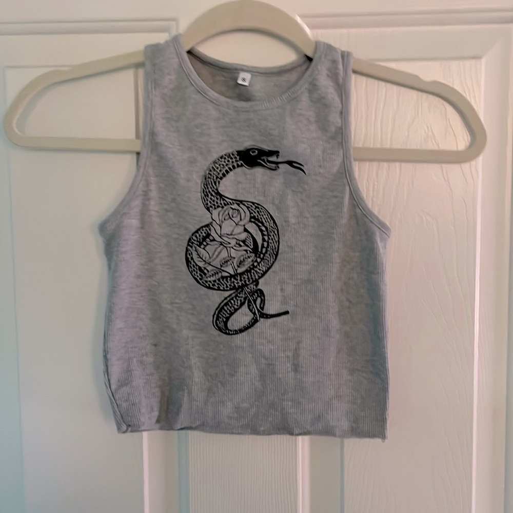 Cropped Gray Tank Top